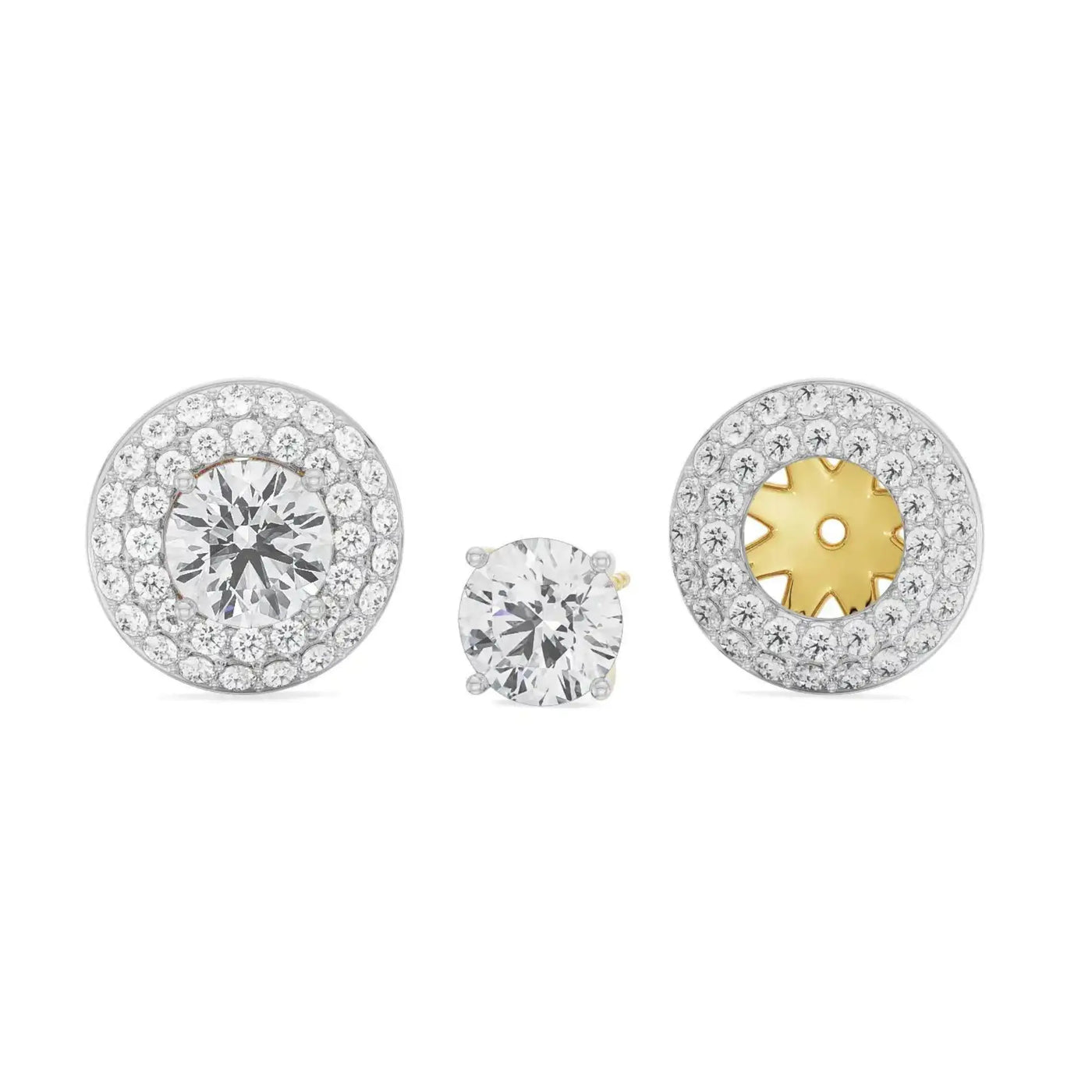0.50 CT Double Halo Detachable Lab Diamond Studs