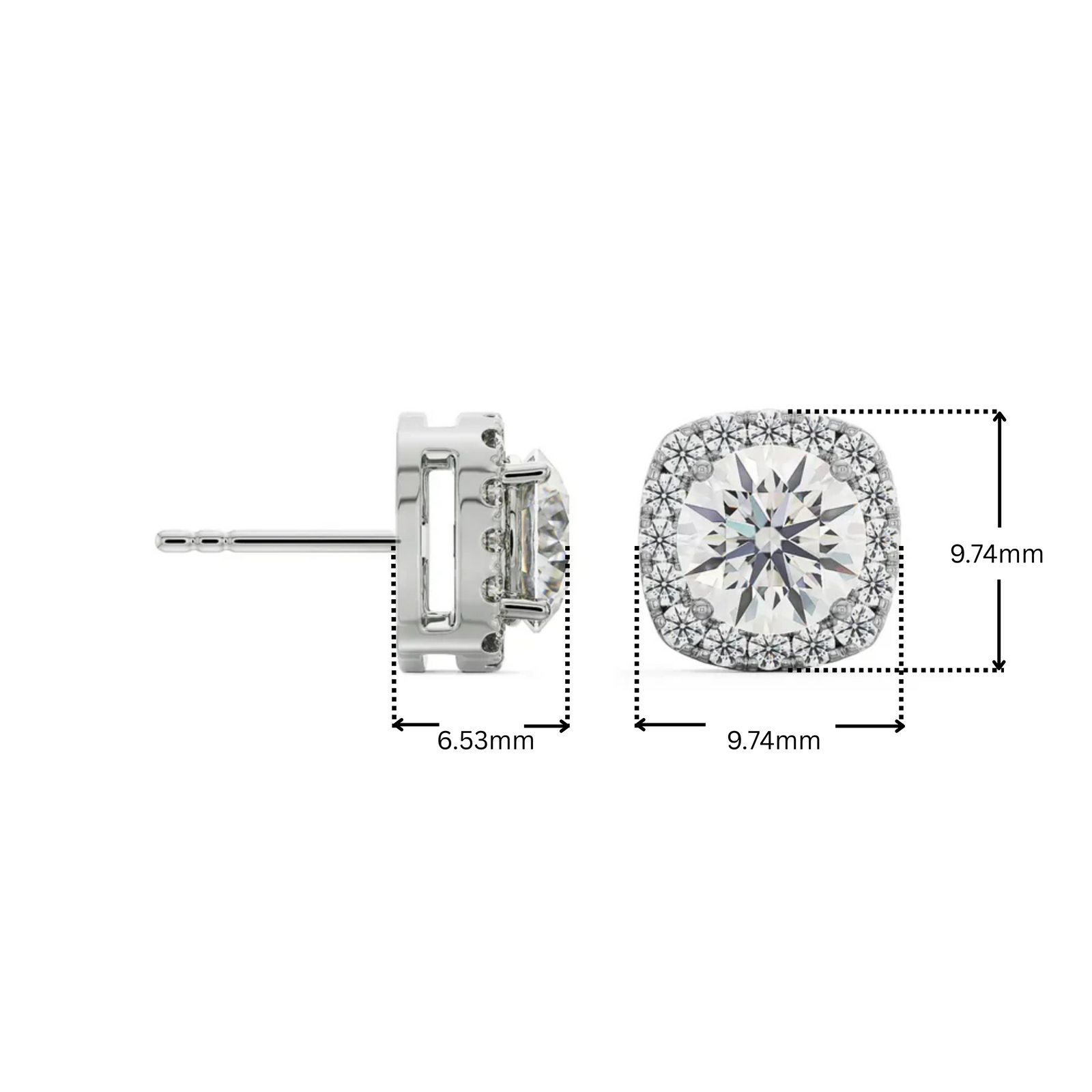 Yasmin Halo Round Lab Grown Diamond Studs