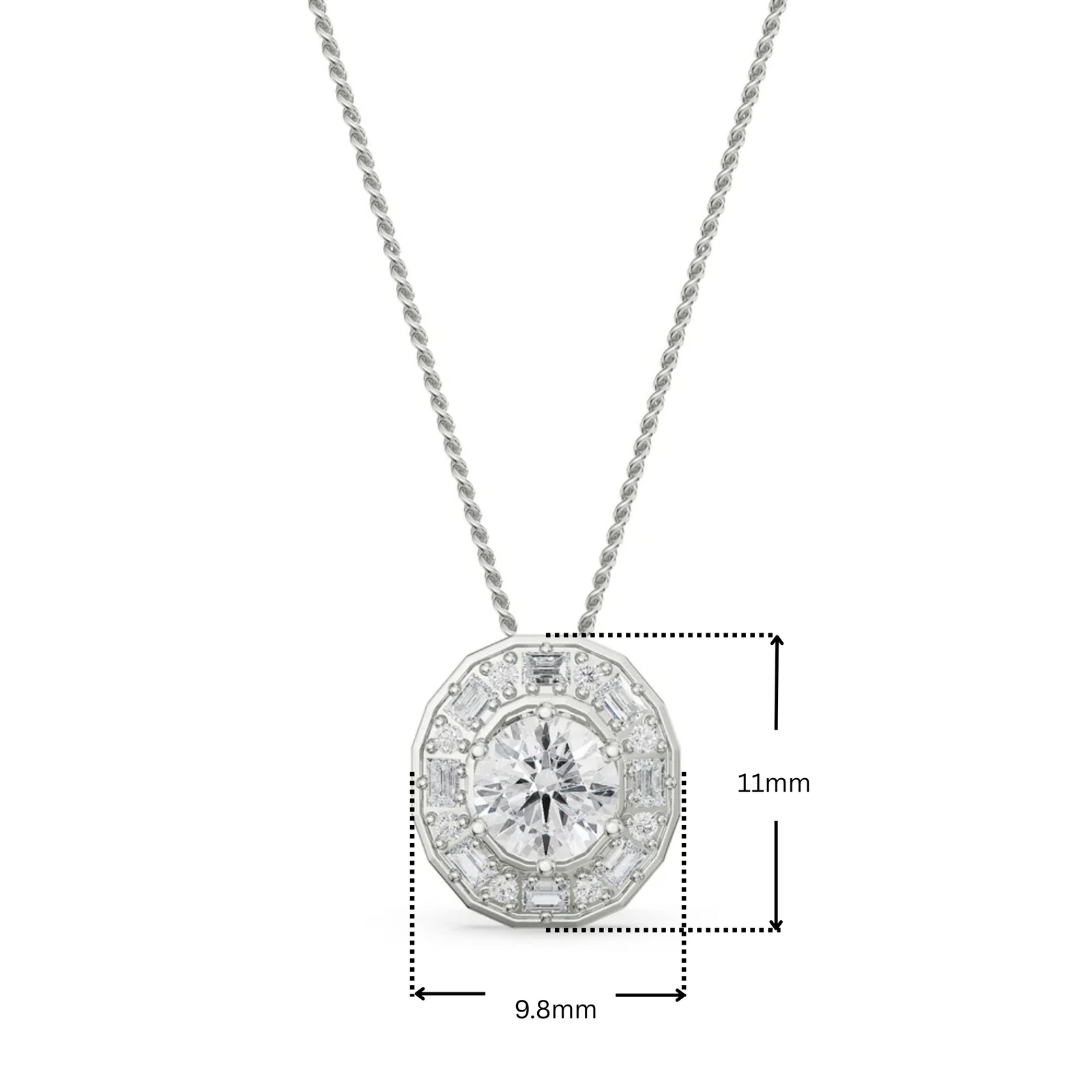 Radiant Cascade Lab Grown Diamond Pendant
