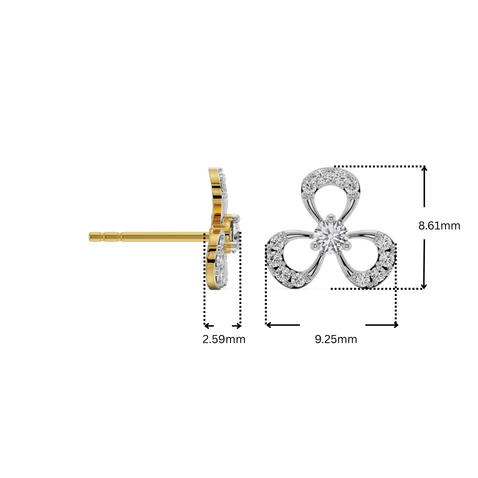 Blooming Floral Lab Grown Diamond Studs