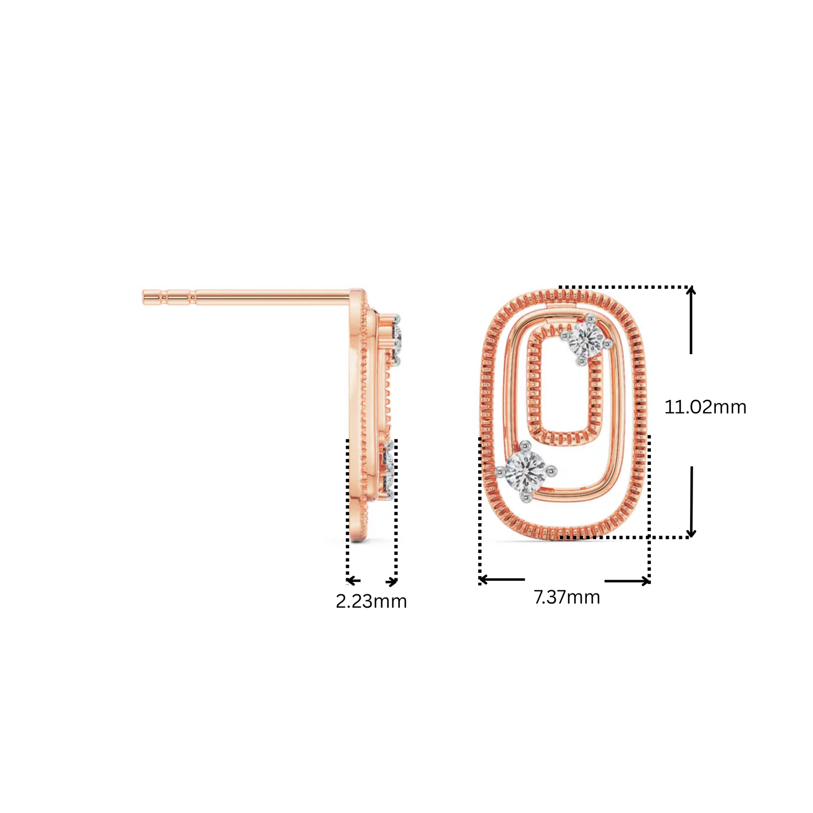 Geometrical Loop Lab Grown Diamond Studs