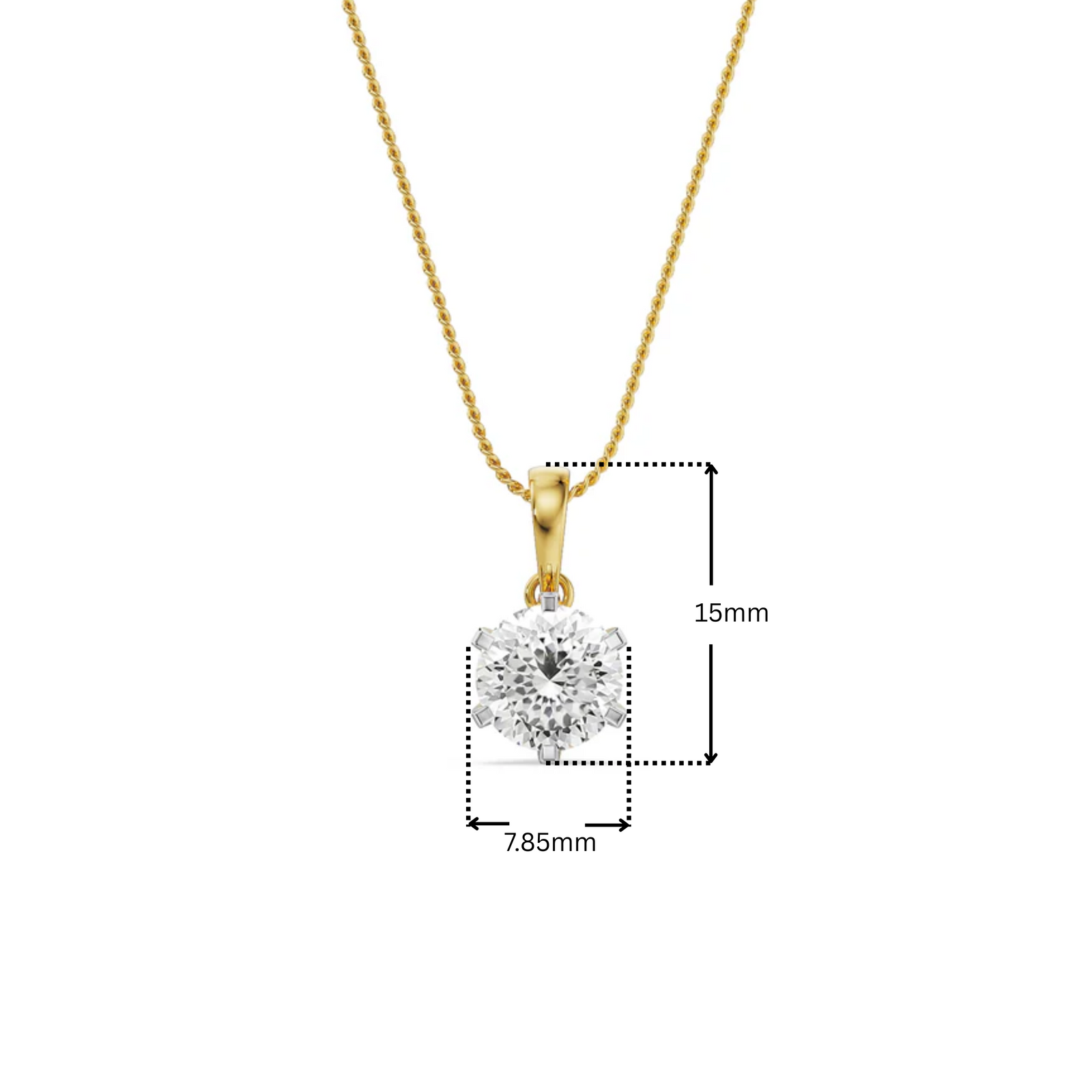 Portuguese Cut Solitaire Lab Grown Diamond Pendant