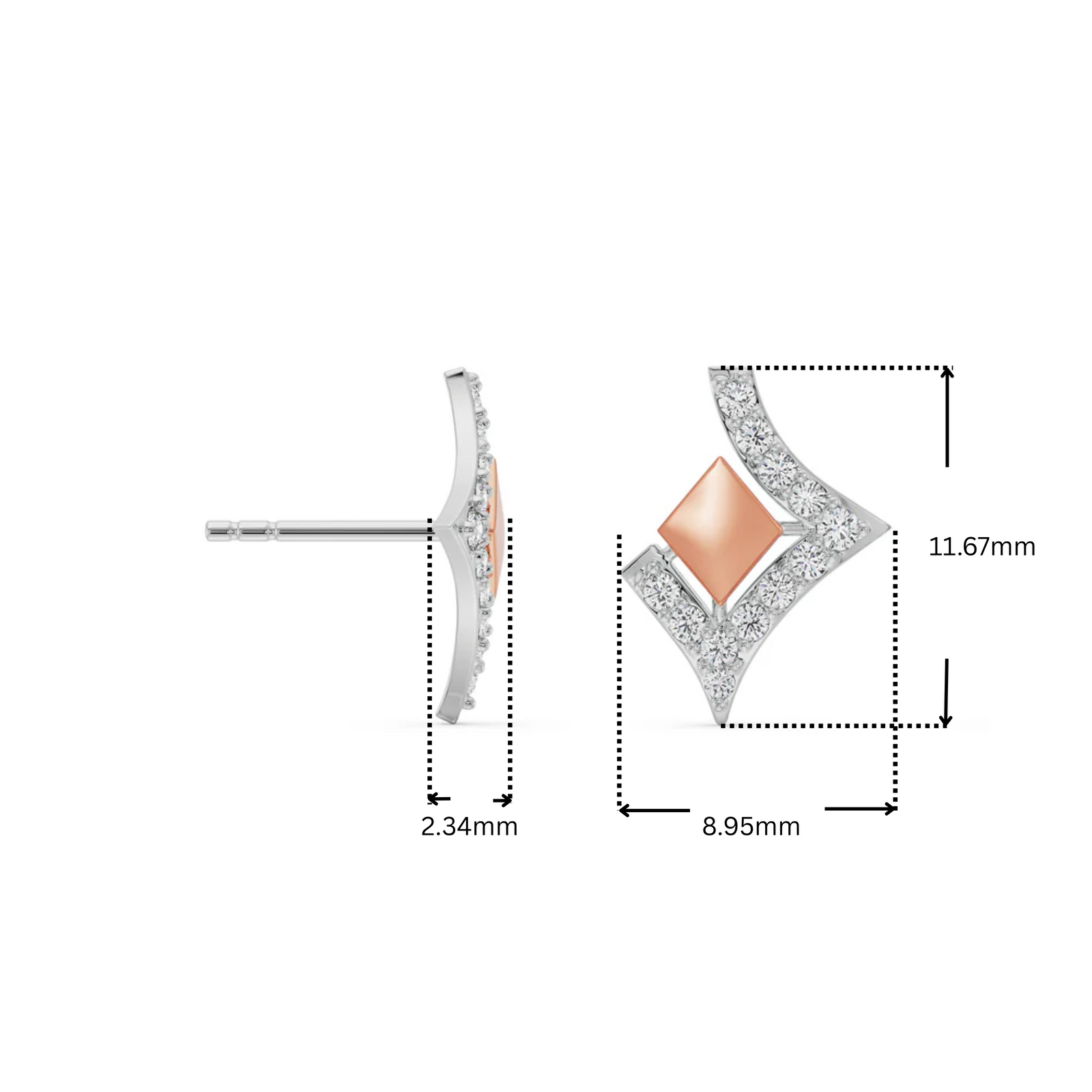 Geometric Grace Lab Grown Diamond Earrings