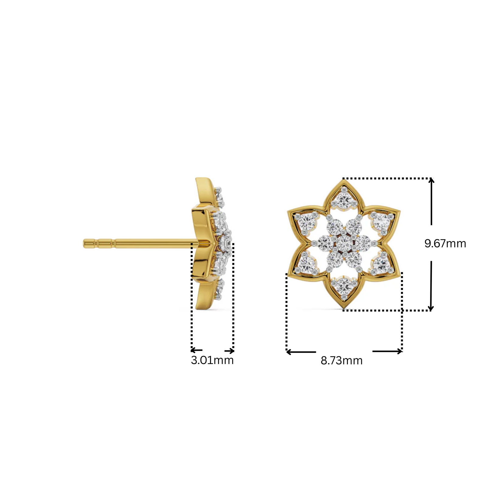 Floral Finesse Lab Grown Diamond Studs