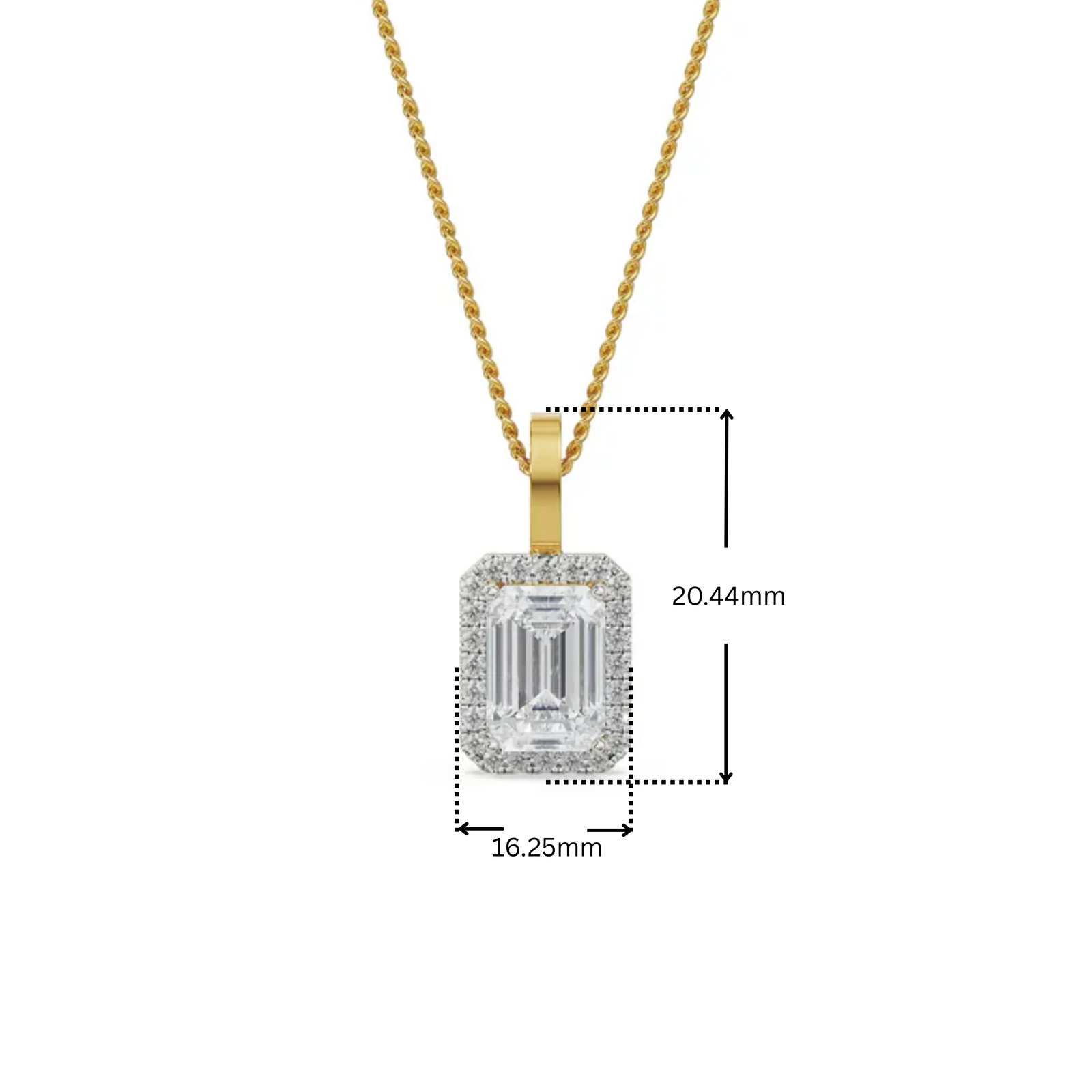 Shiny Halo Lab Grown Diamond Pendant