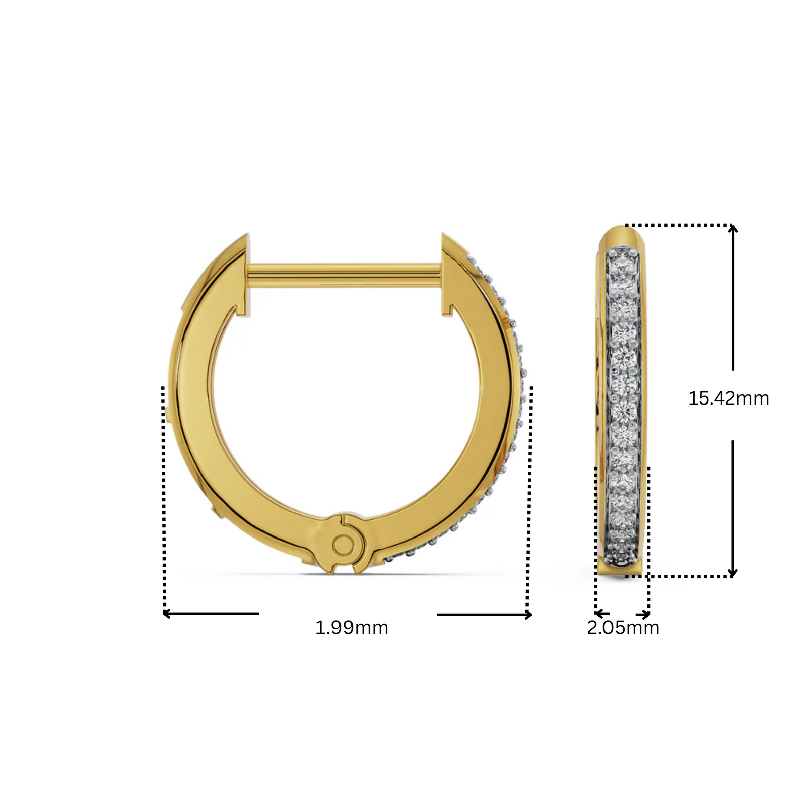 Round Lab Grown Diamond Hoops