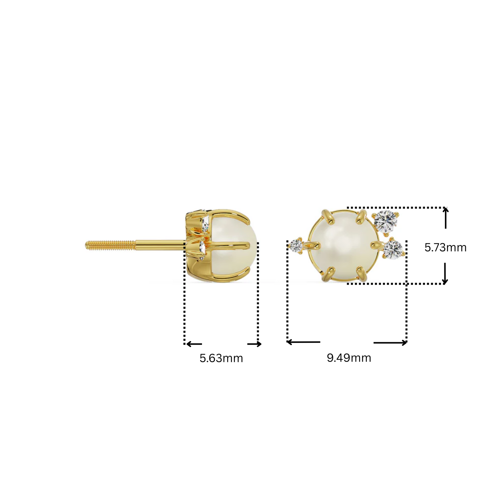Pearly Lab Grown Diamond Studs