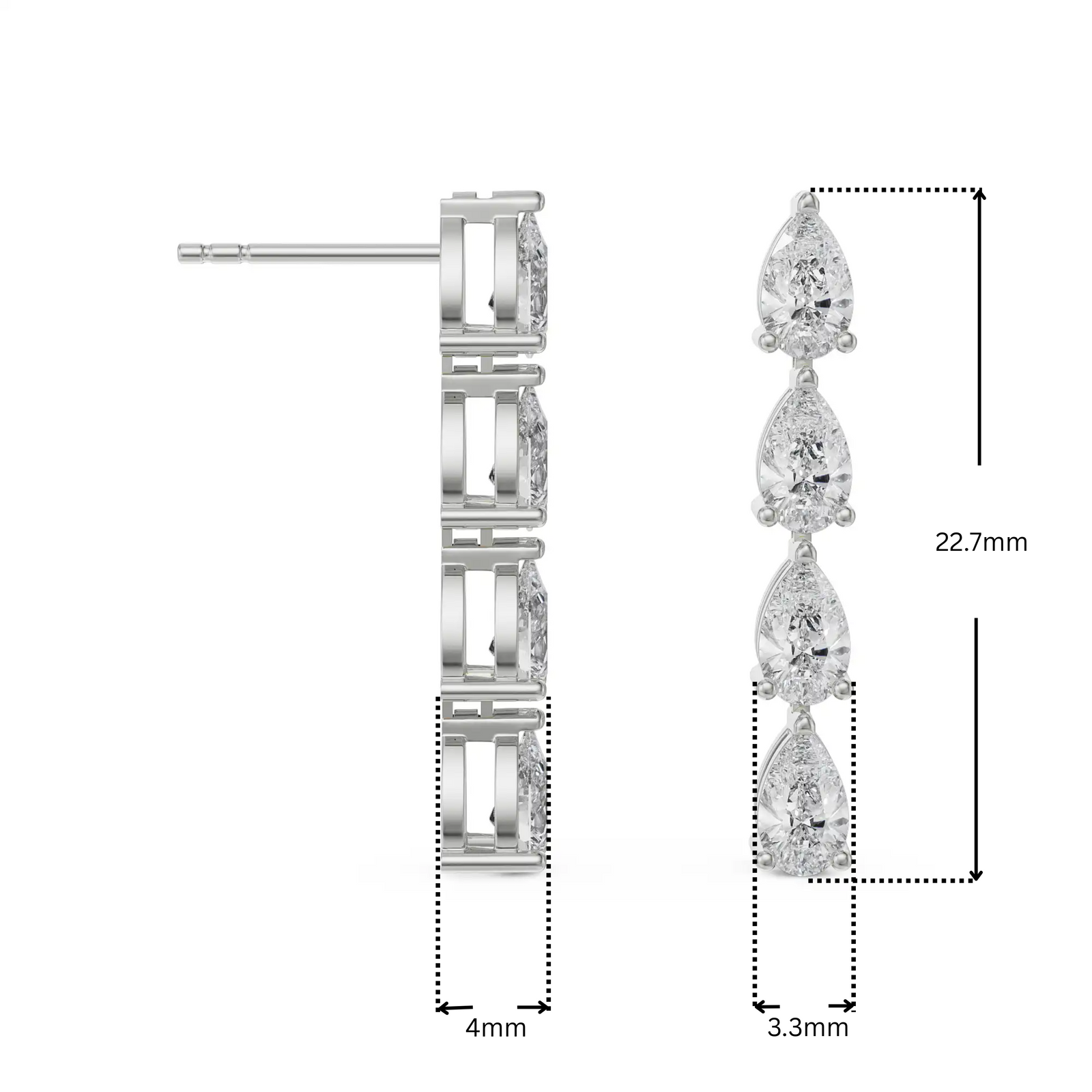 Quad pear Lab Grown Diamond drop_in_stock