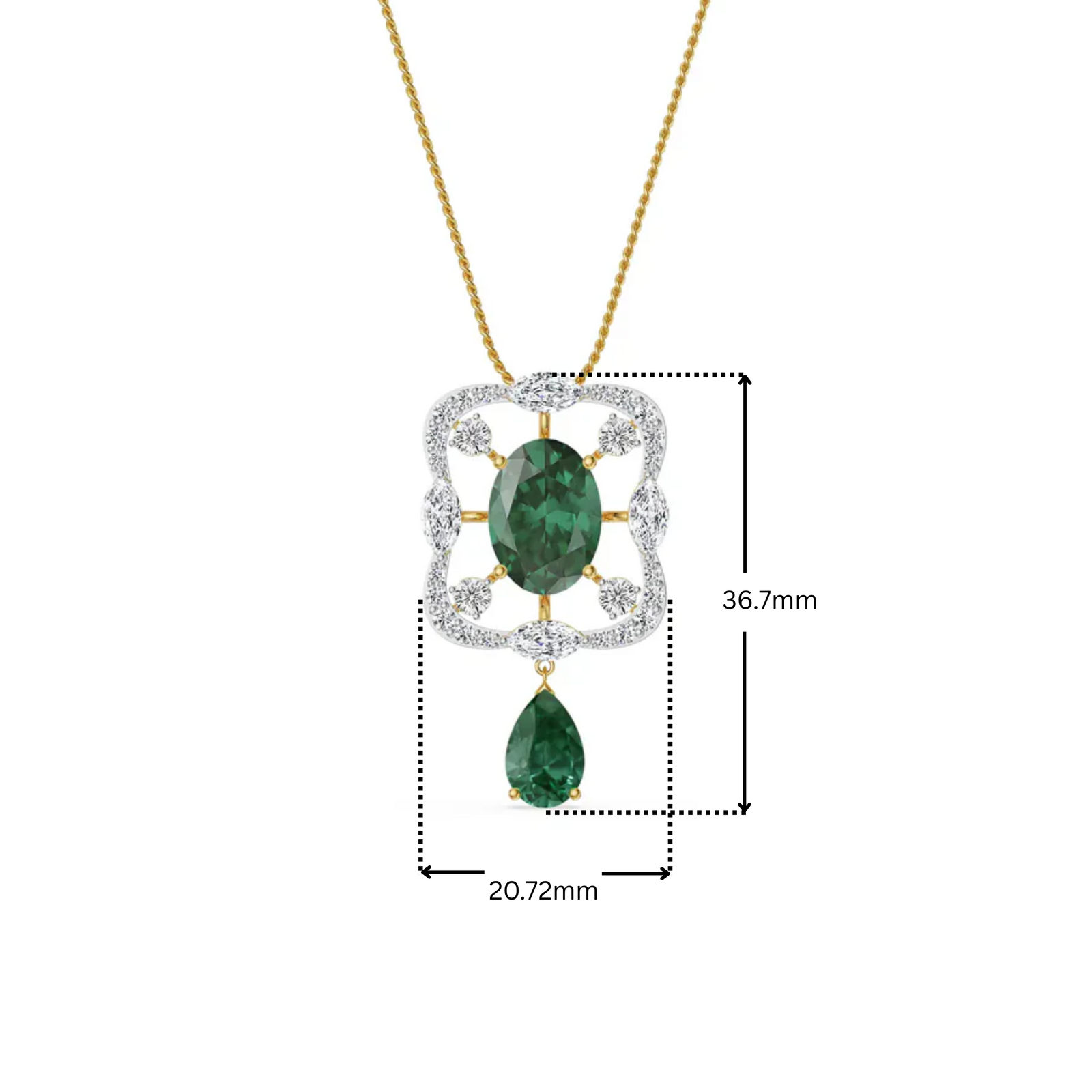 Romi Emerald Lab Diamond Pendant_in_stock