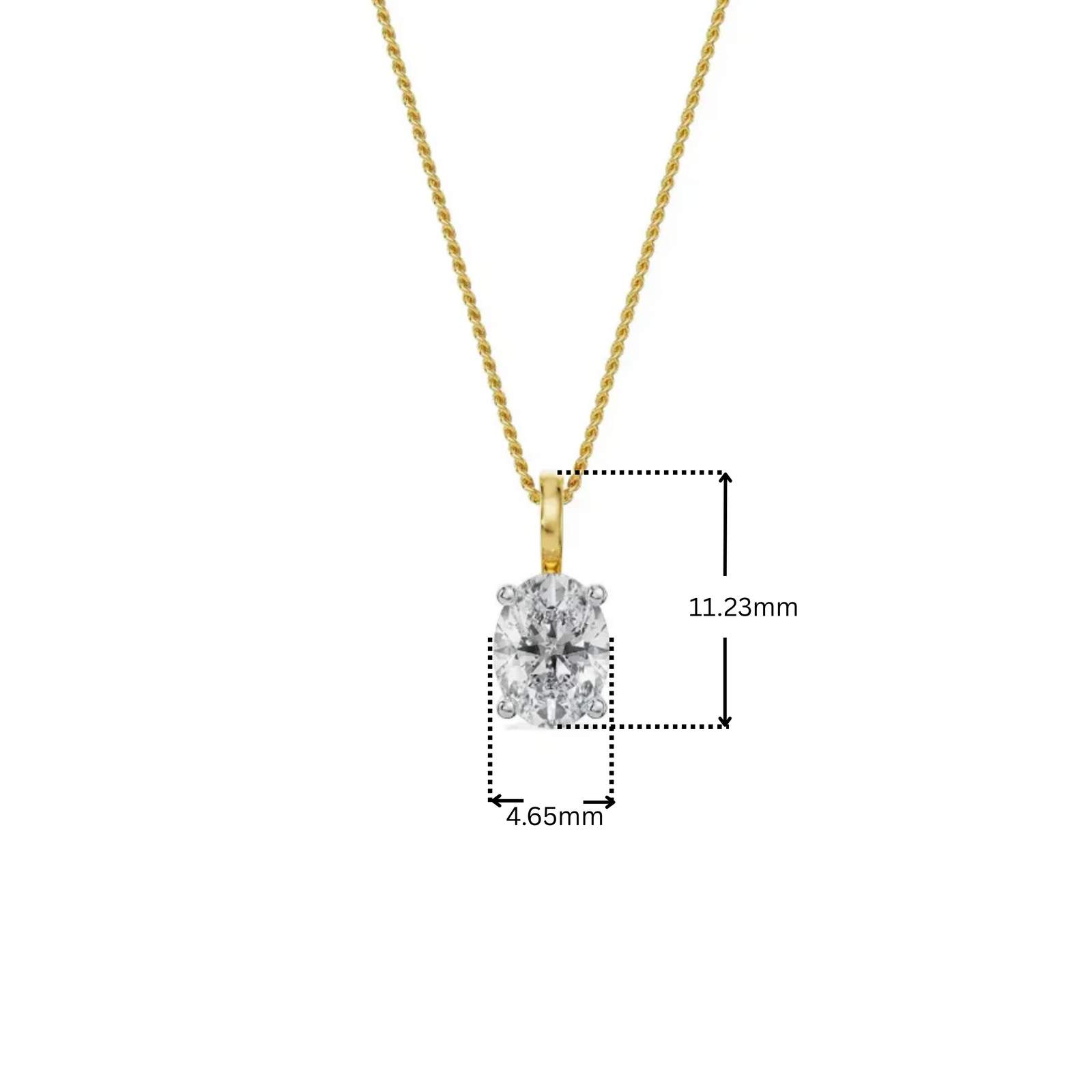 0.5 CT Oval Lab Grown Diamond Pendant