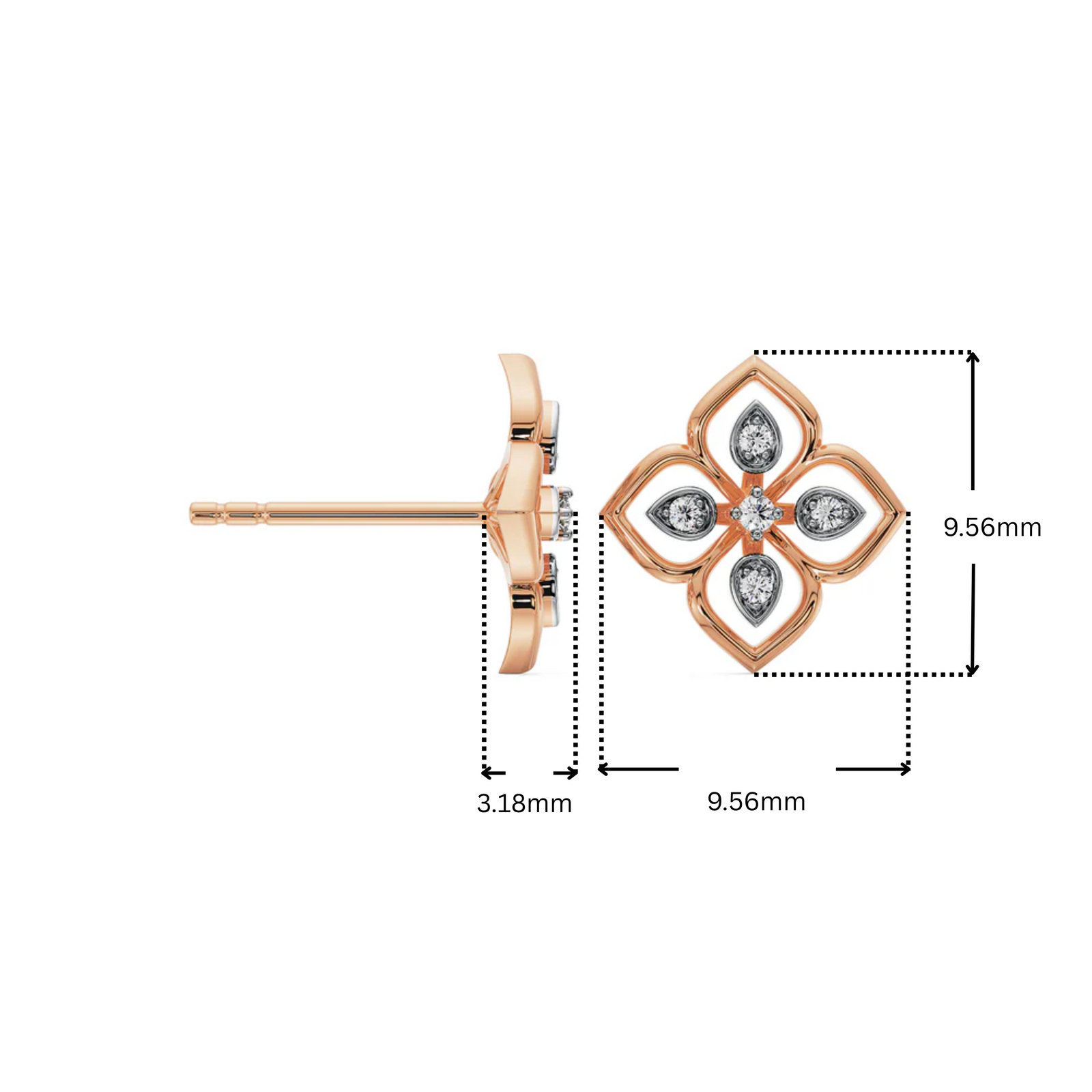 Brilliant Lab Grown Diamond Floral Studs