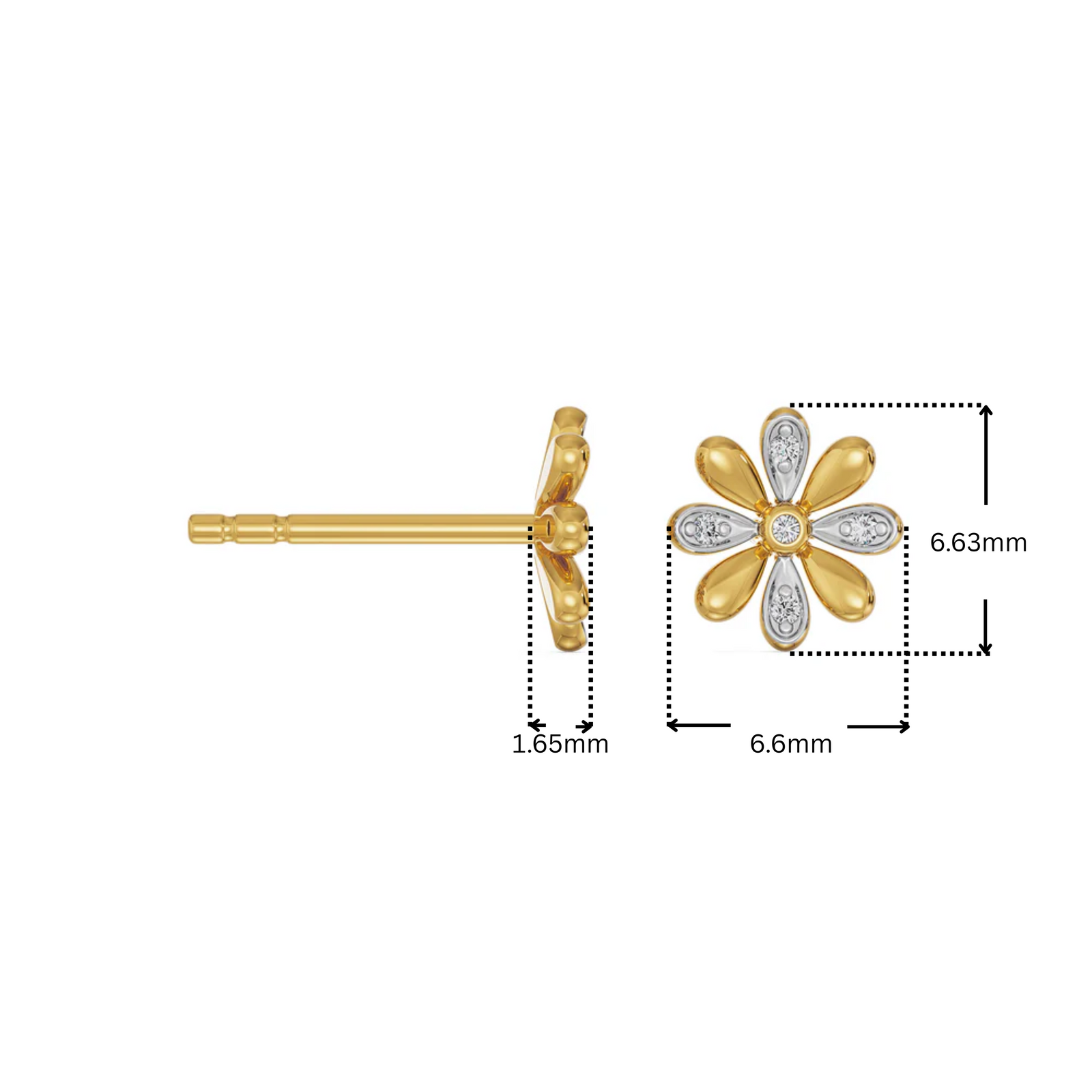 Floral Lab Grown Diamond Studs