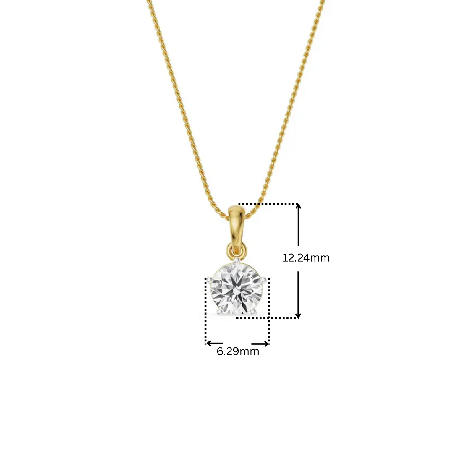 Five Prong 0.5 CT Lab Grown Diamond Pendant