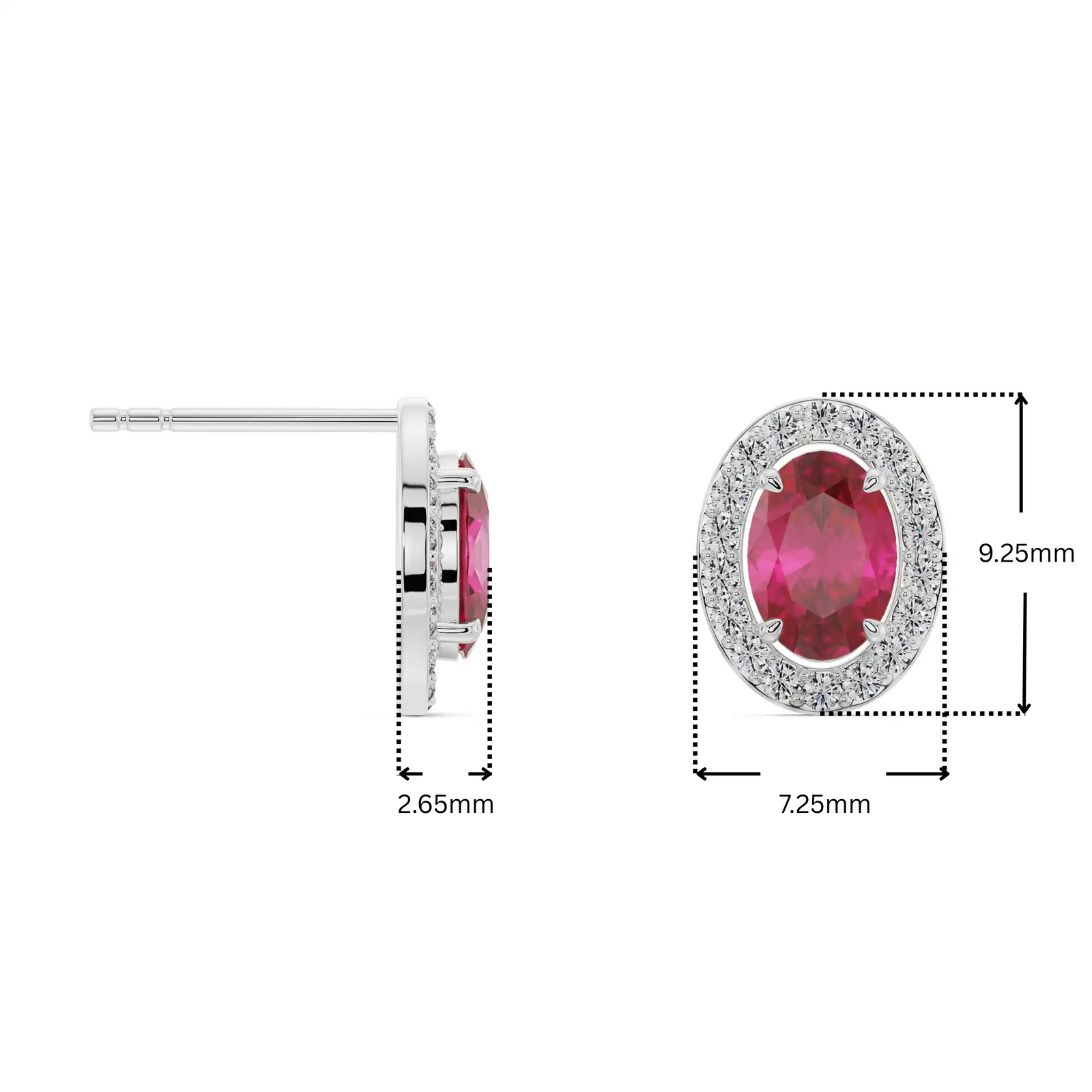 Vintage Ruby Lab Grown Diamond Studs