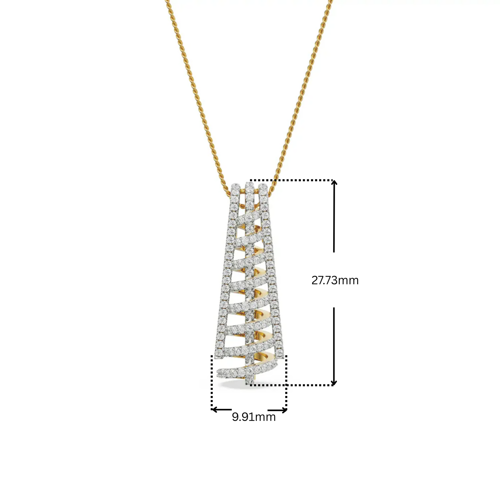 Spiral Drop Lab Grown Diamond Pendant