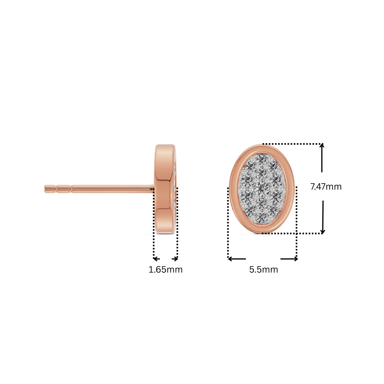 Oval Lab Grown Diamond Encrusted Studs