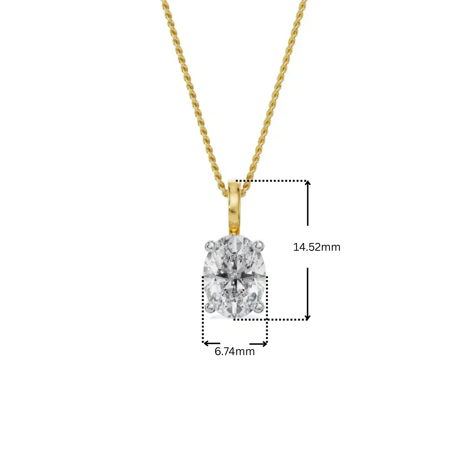 1.5 CT Oval Lab Grown Diamond Pendant