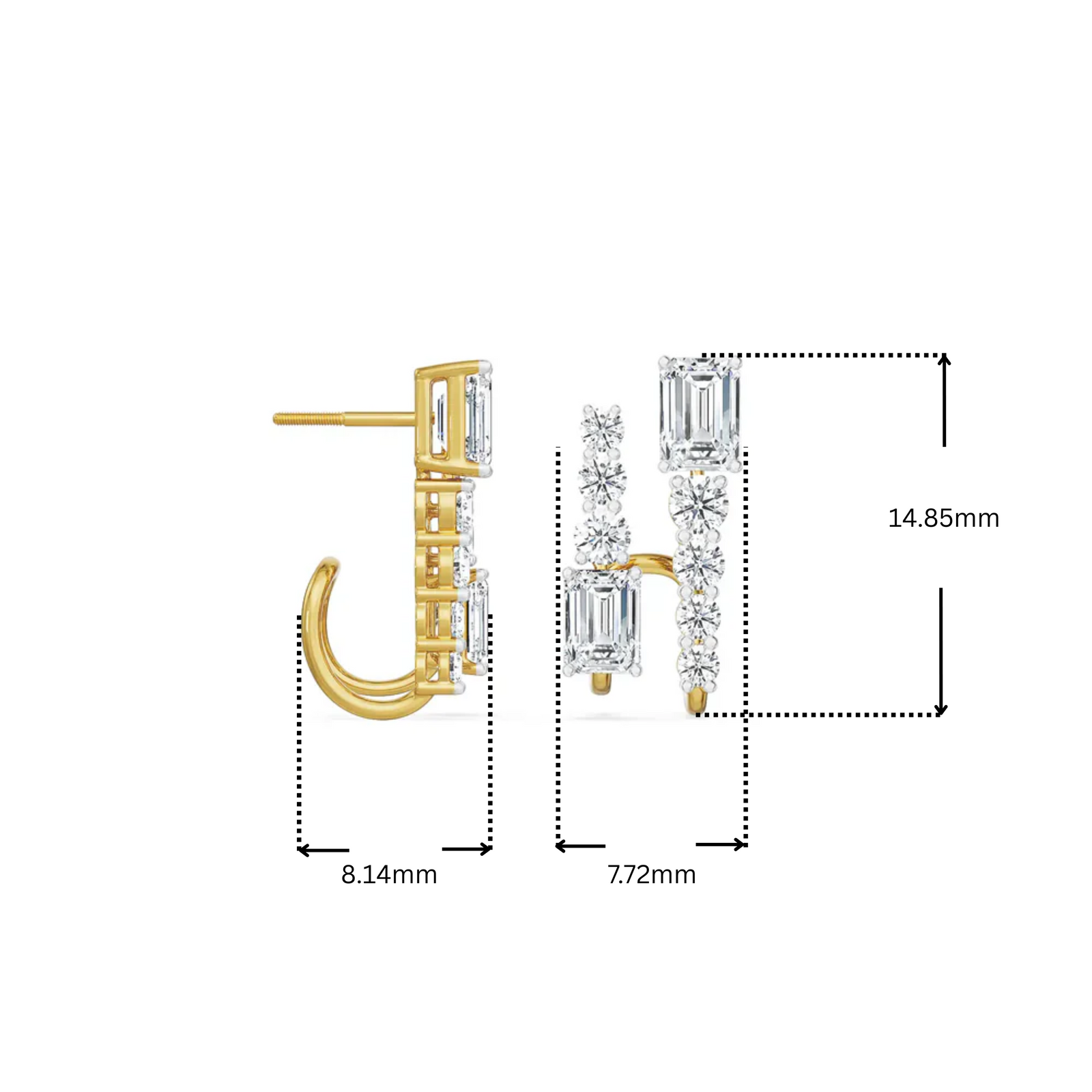 Two Way Mixed Stone Lab Grown Diamond Studs