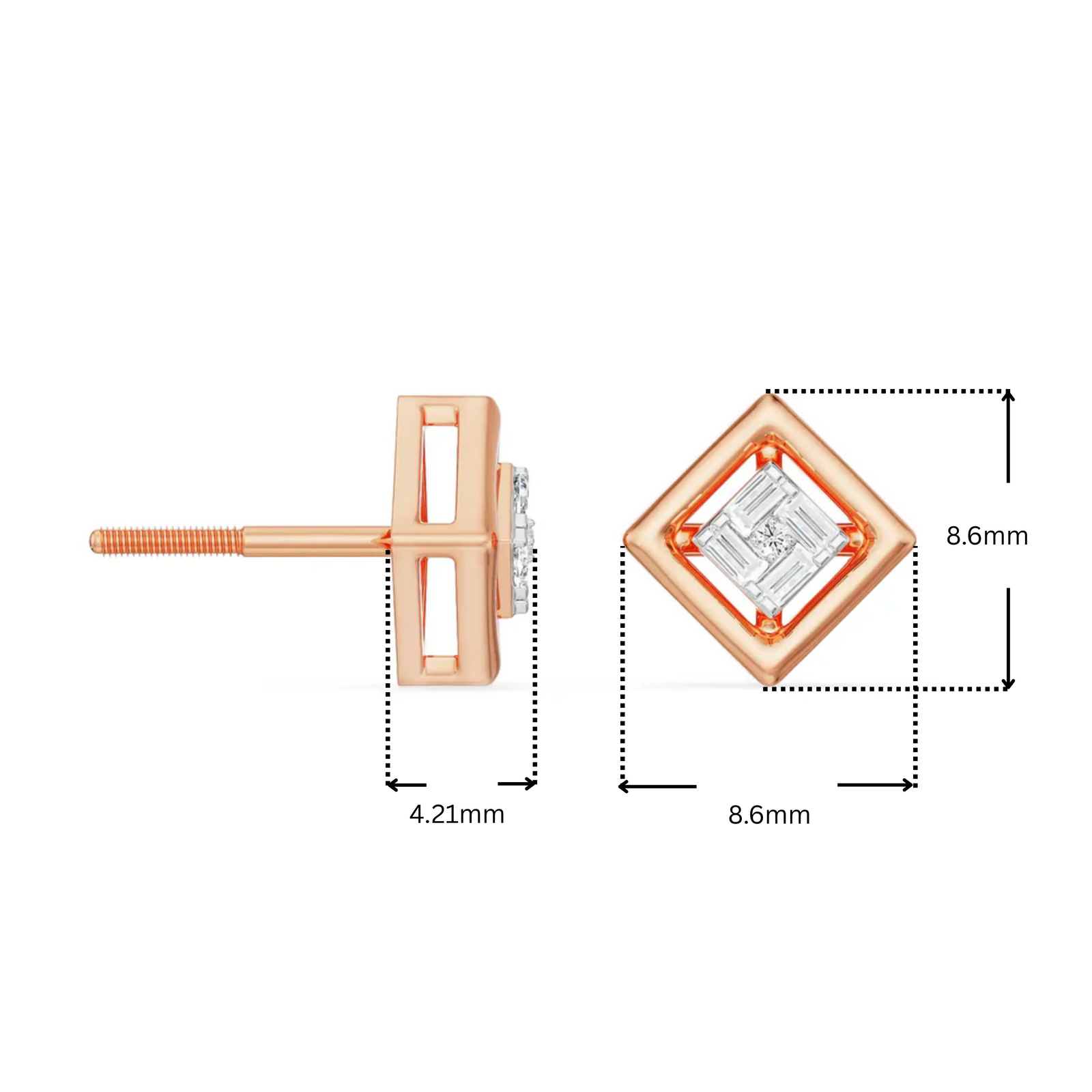 Geometric Allure Lab Grown Diamond Studs