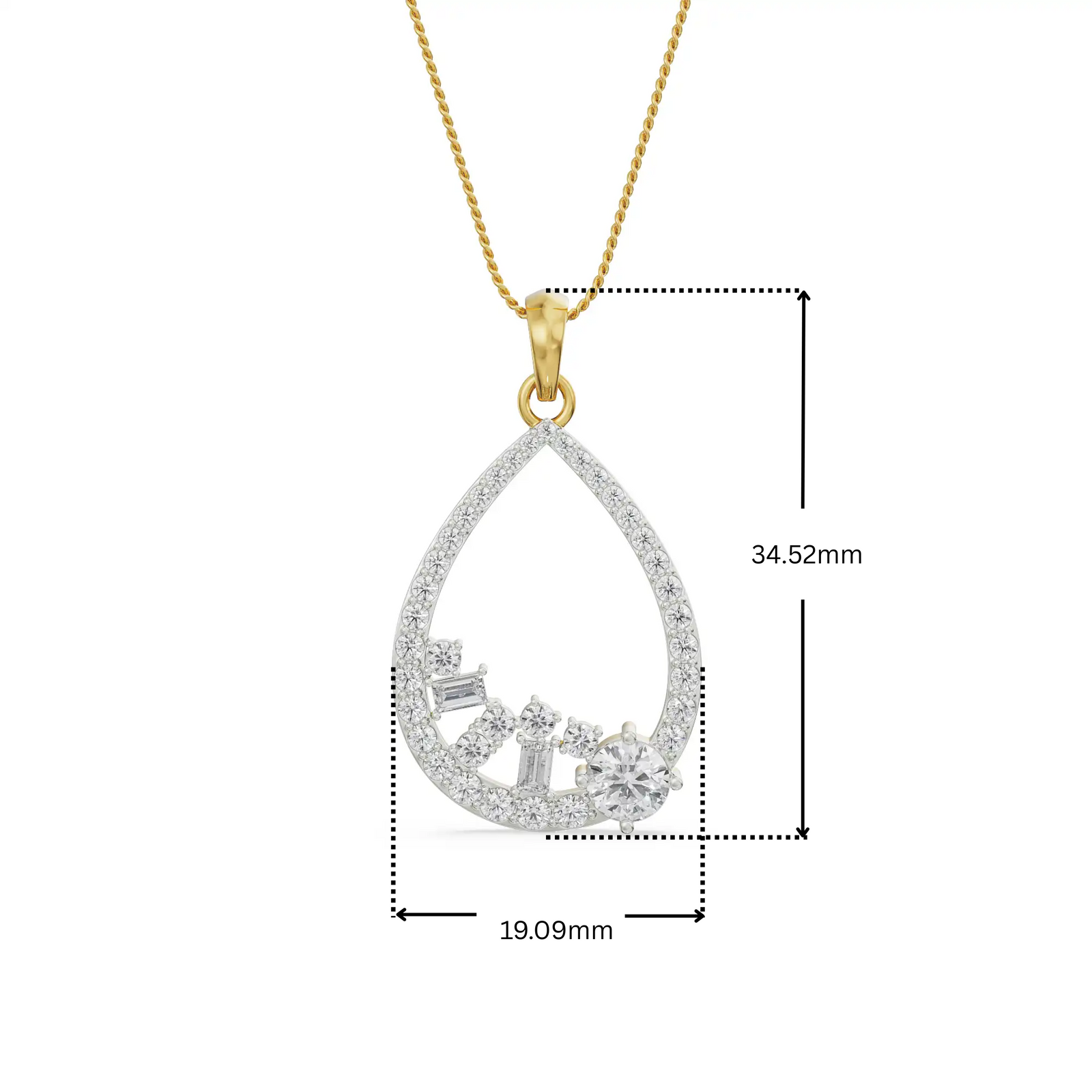 Cluster Drop Lab Grown Diamond Pendant
