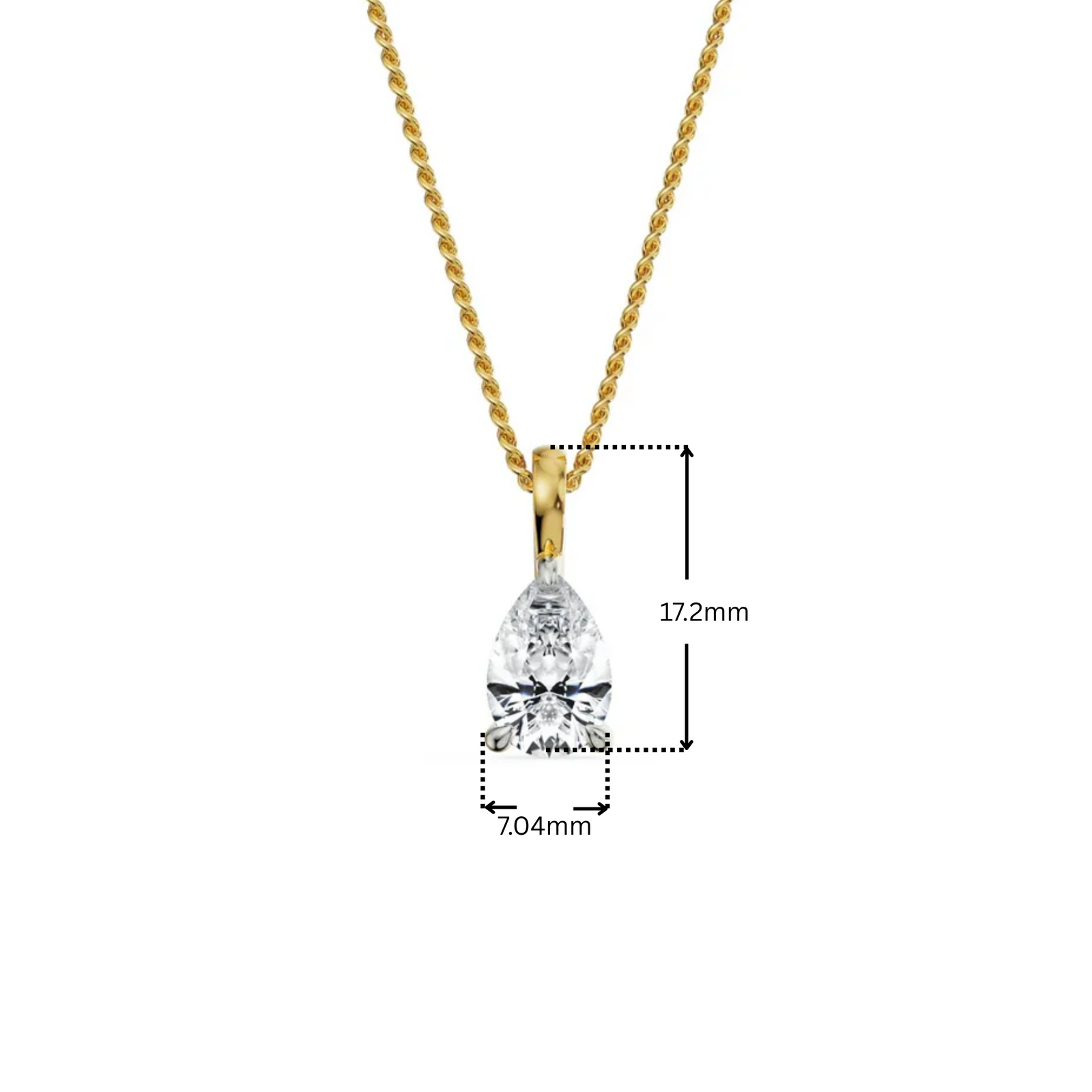 2 CT Pear Lab Grown Diamond Pendant
