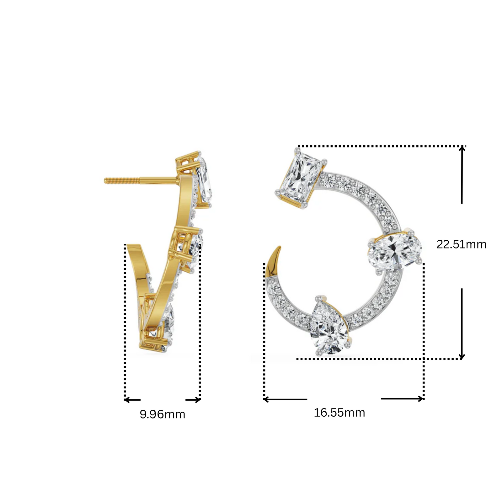 Trio Solitaire Diamond Hoop_in_stock