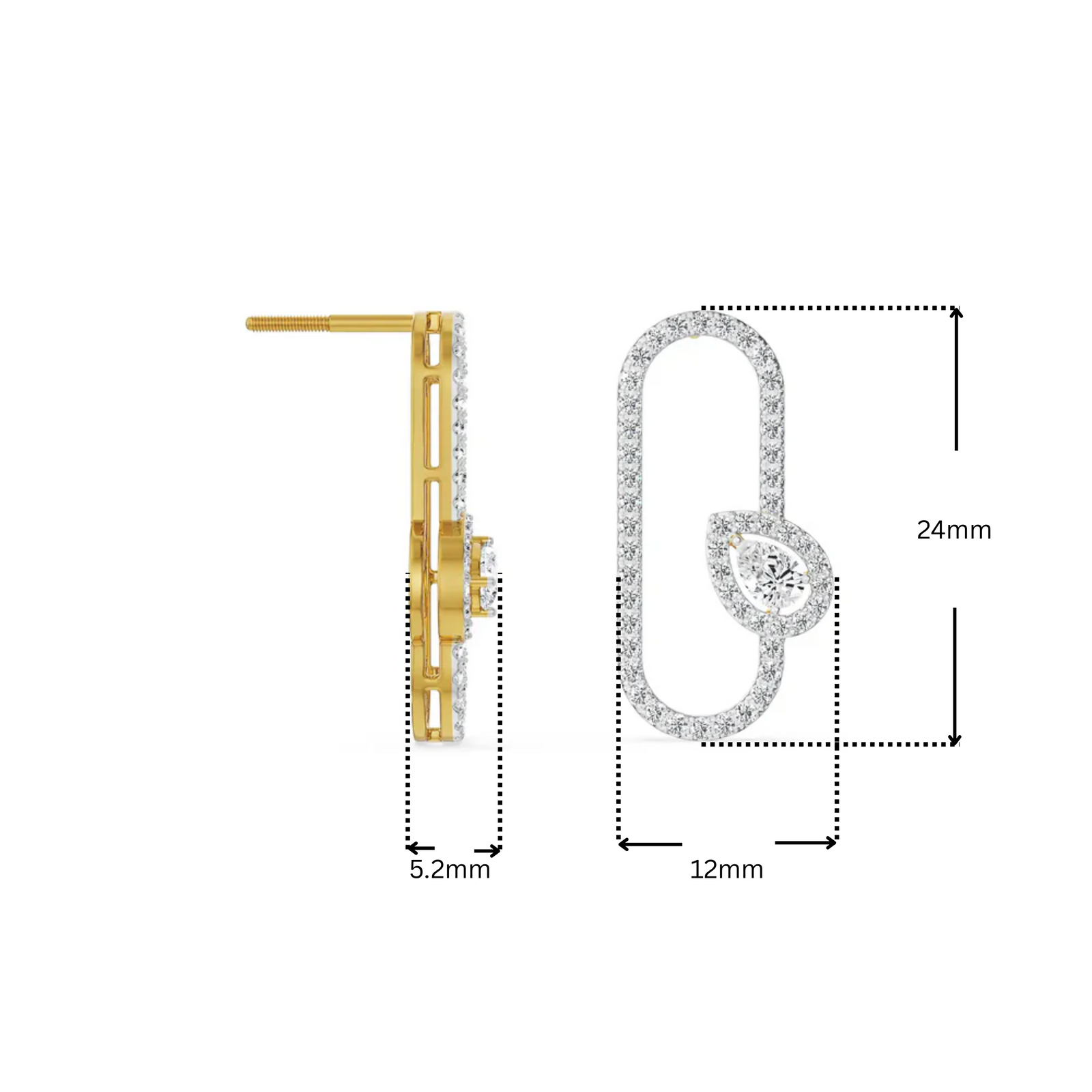 Pear Hoop Lab Grown Diamond Earrings_in_stock