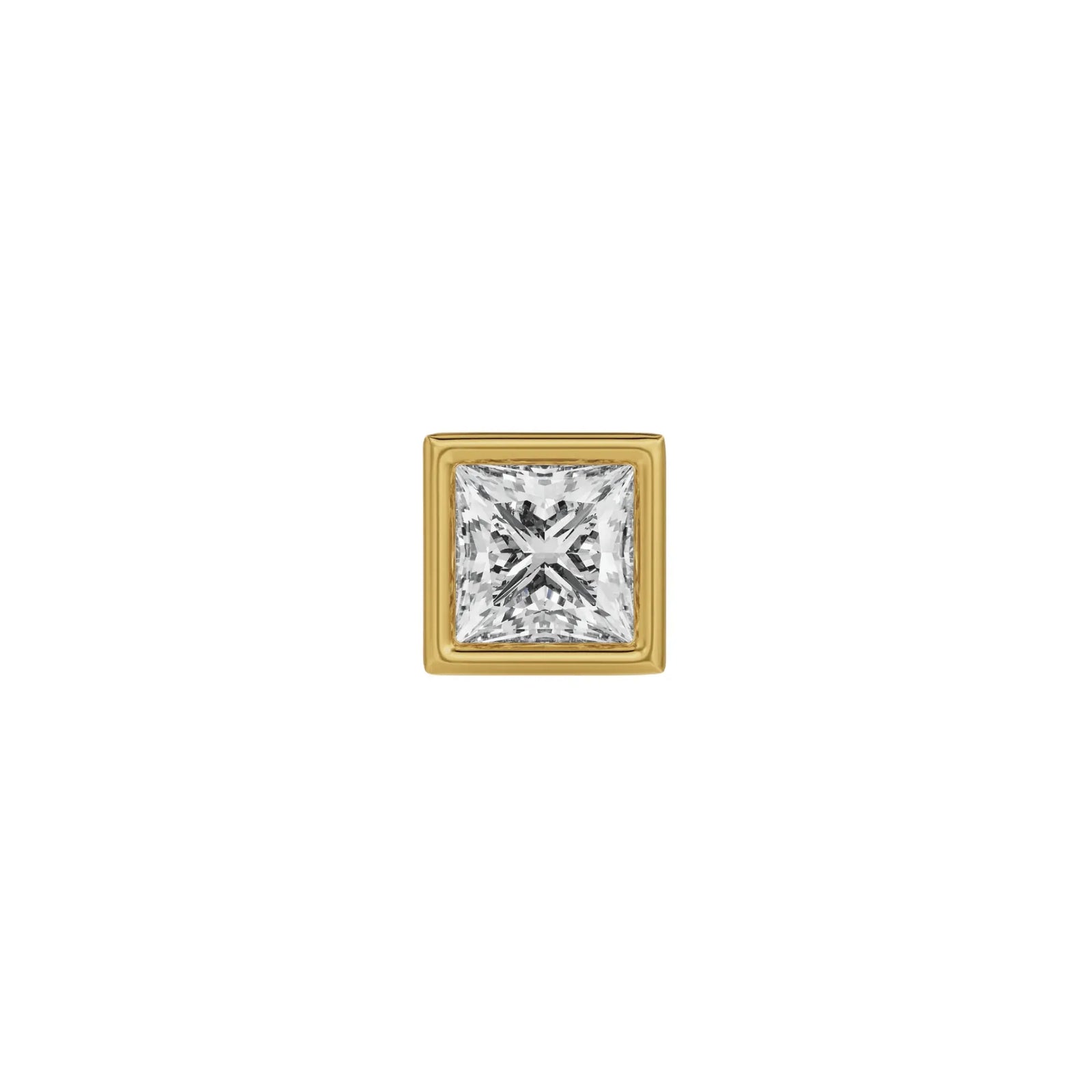 0.25 CT Solitaire Studs for Men - Front View in 9KT